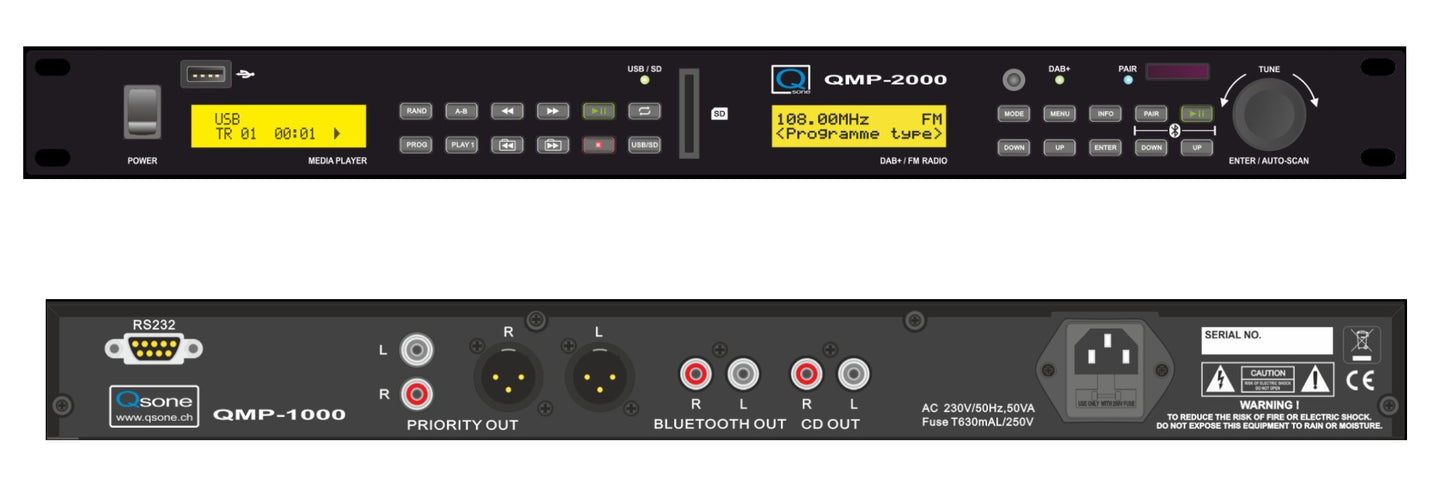 Qsone QMP-2000 Tuner Medienplayer