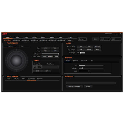 AIDA CCS-USB VISCA Camera Control Unit & Software