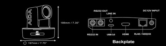 AIDA PTZ4K-NDI-X12B Camera 12x Zoom NDI schwarz